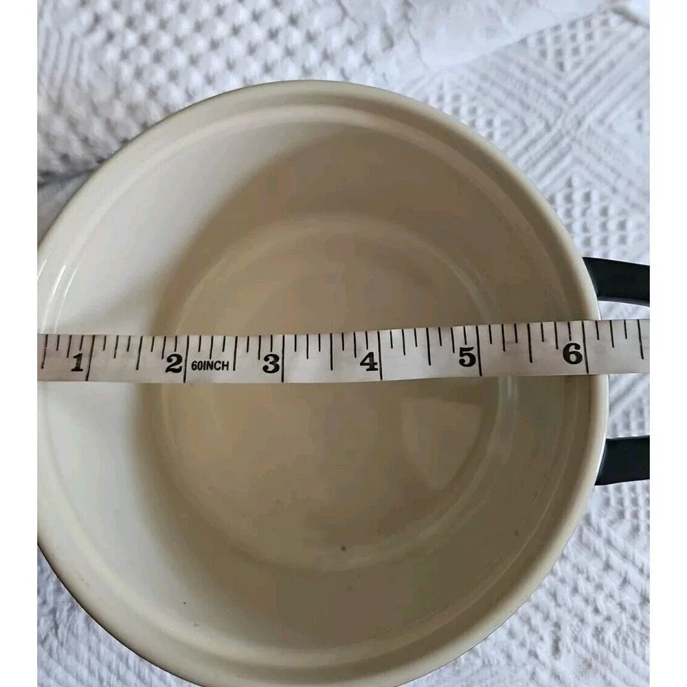 French Chasseur Matte Black and Ivory Ceramic Casserole Dish
